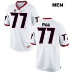 Men's Georgia Bulldogs NCAA #77 Isaiah Wynn Nike Stitched White Authentic College Football Jersey MED4554TP